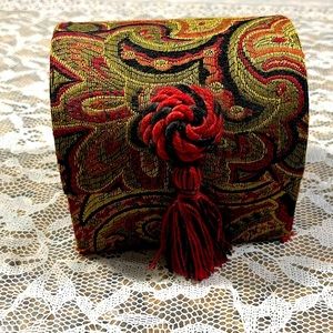Lot of 3 Vintage Mini Jennifer Taylor Red Paisley Keepsake Boxes